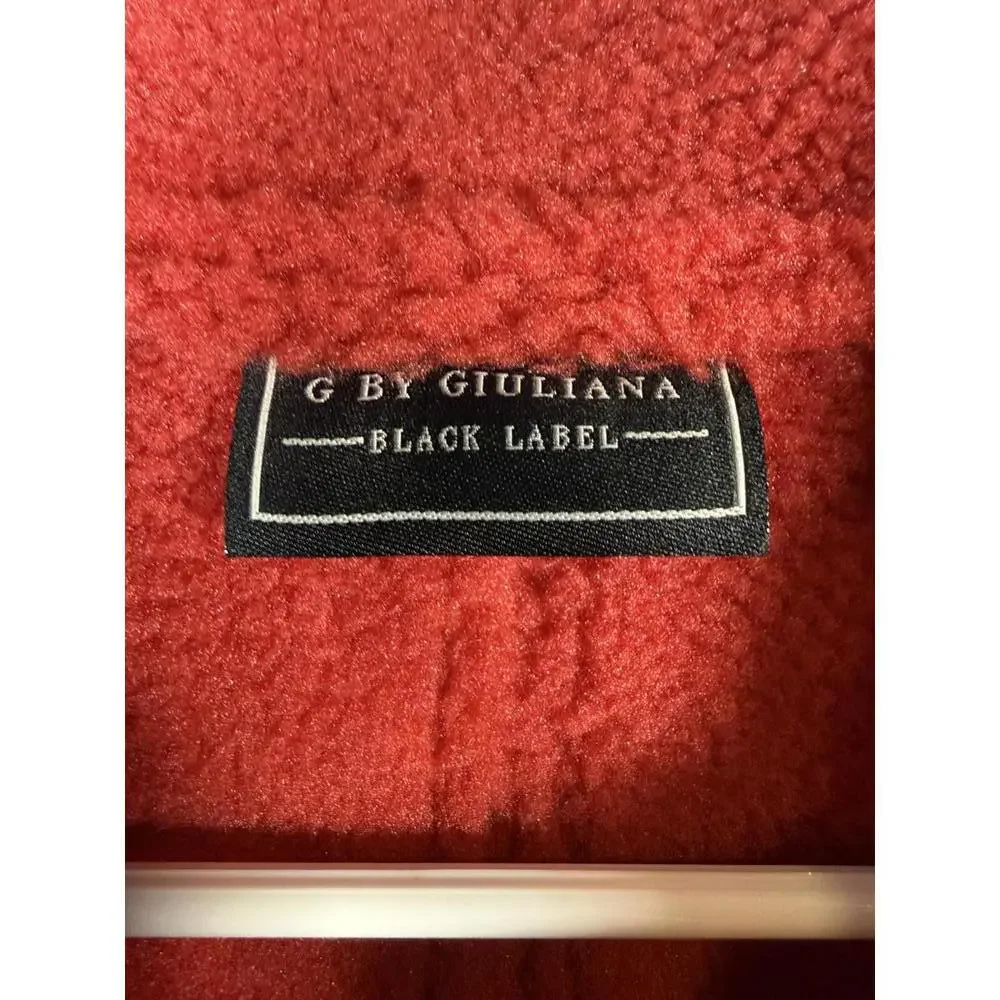 G by Giuliana Women's Faux Suede Shearling ZipFront Coat Scarlet Red Size Small